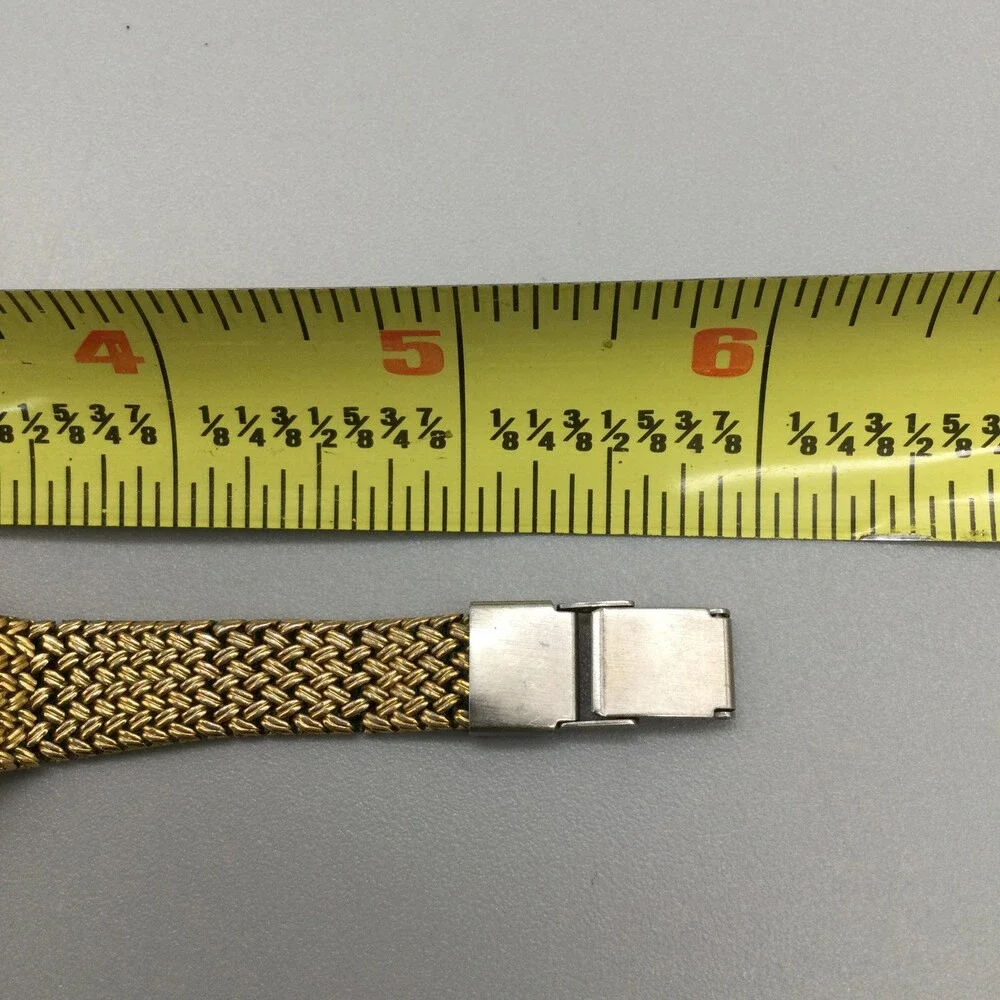 Vintage Tissot Womens Watch 22mm Champagne Dial Gold Tone Mesh New Battery 5.75